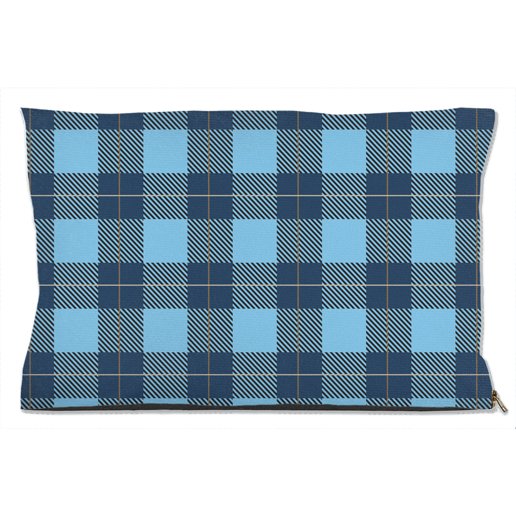 Plaid Blue Dog Bed