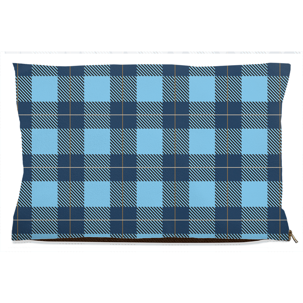 Plaid Blue Dog Bed