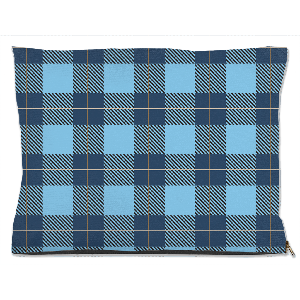 Plaid Blue Dog Bed