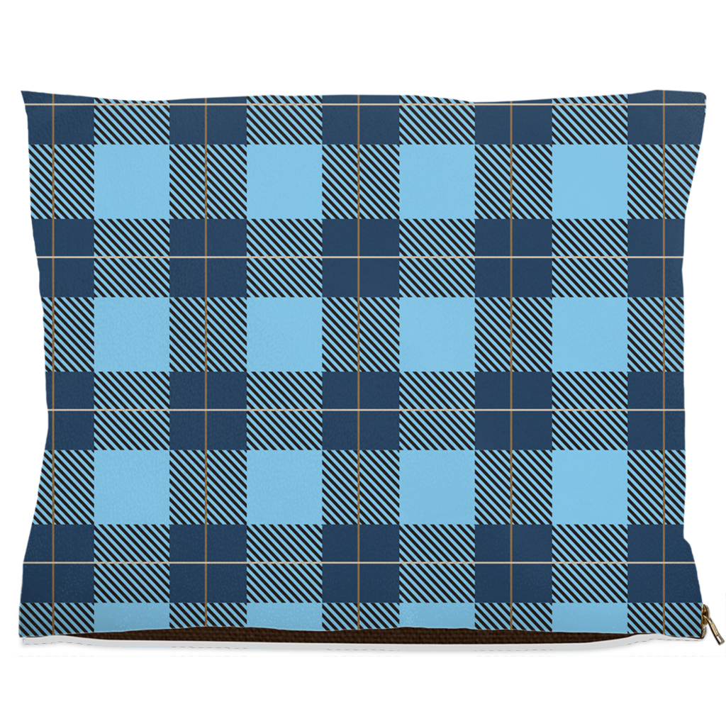 Plaid Blue Dog Bed