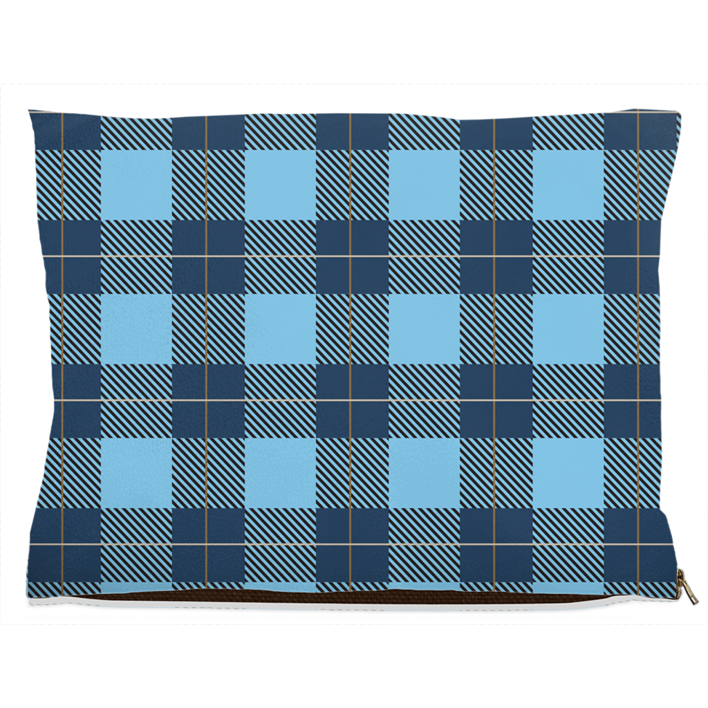 Plaid Blue Dog Bed