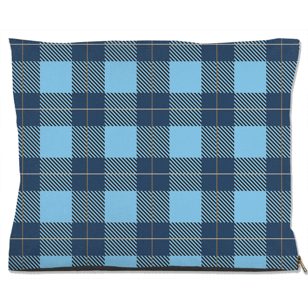 Plaid Blue Dog Bed