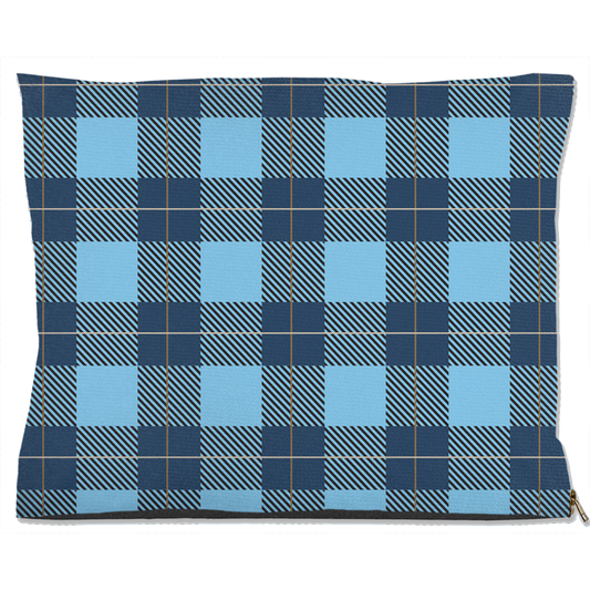 Plaid Blue Dog Bed