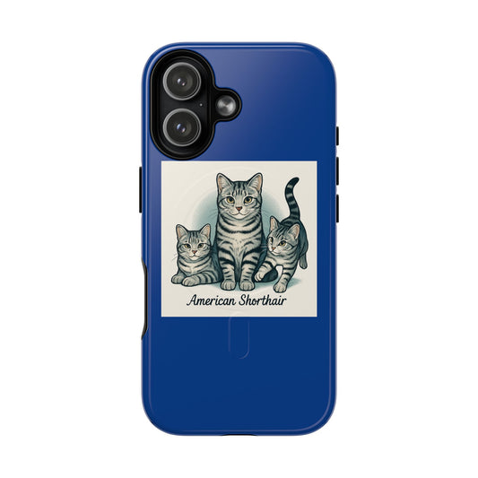 Cat Lover Tough Magnetic Case | American Shorthair Design, Smartphone Accessory, Gift for Pet Owners, Durable Phone Case, Cute Design