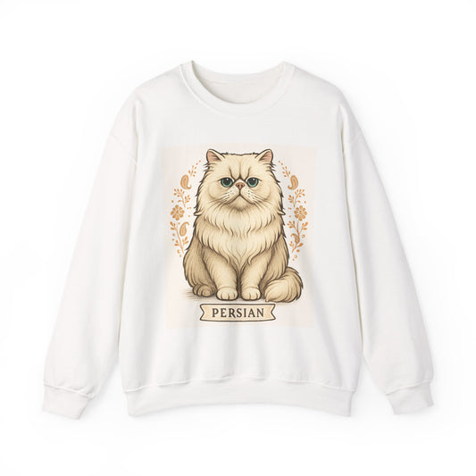 Persian Cat Crewneck Sweatshirt, Cozy Pet Lover Gift, Cat Themed Apparel, Year-Round Comfort, Unisex Casual Style