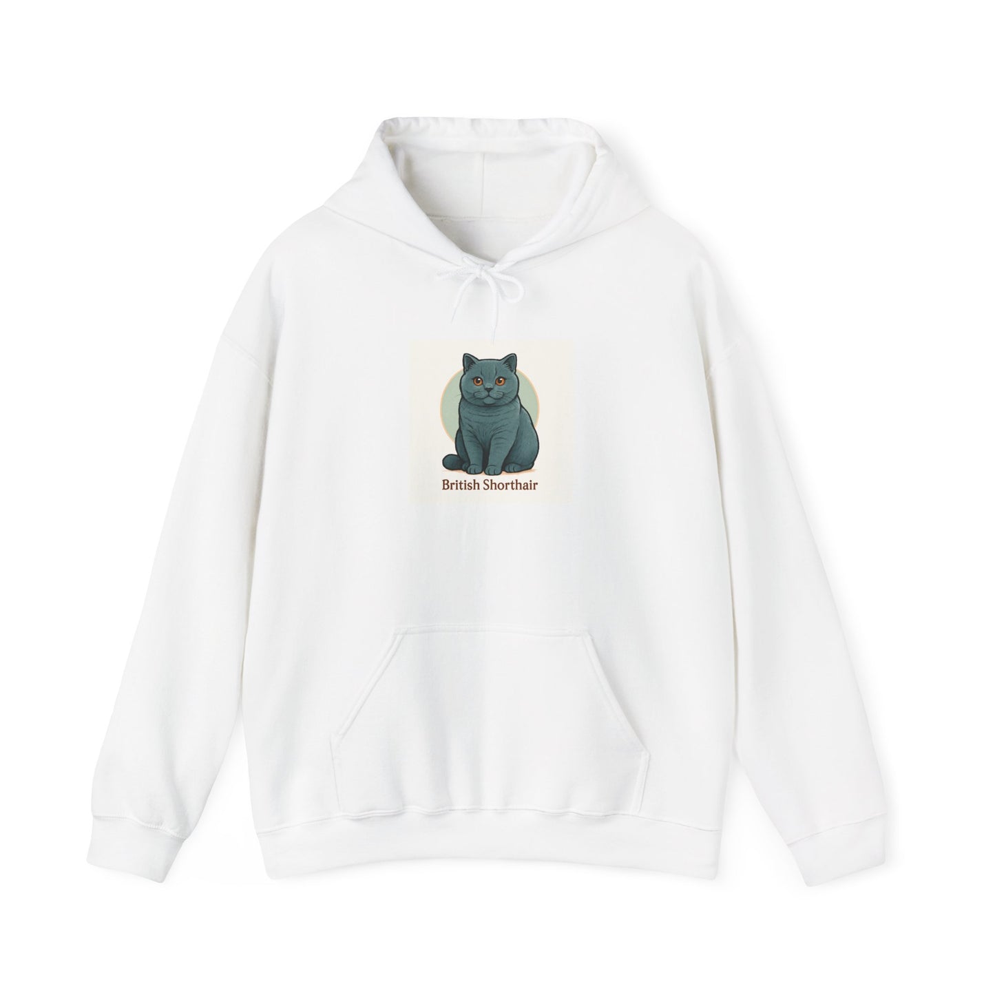 British Shorthair Cat Hooded Sweatshirt, Cozy Pet Lover Hoodie, Cute Cat Apparel, Gift for Cat Owners, Animal Lover Clothing