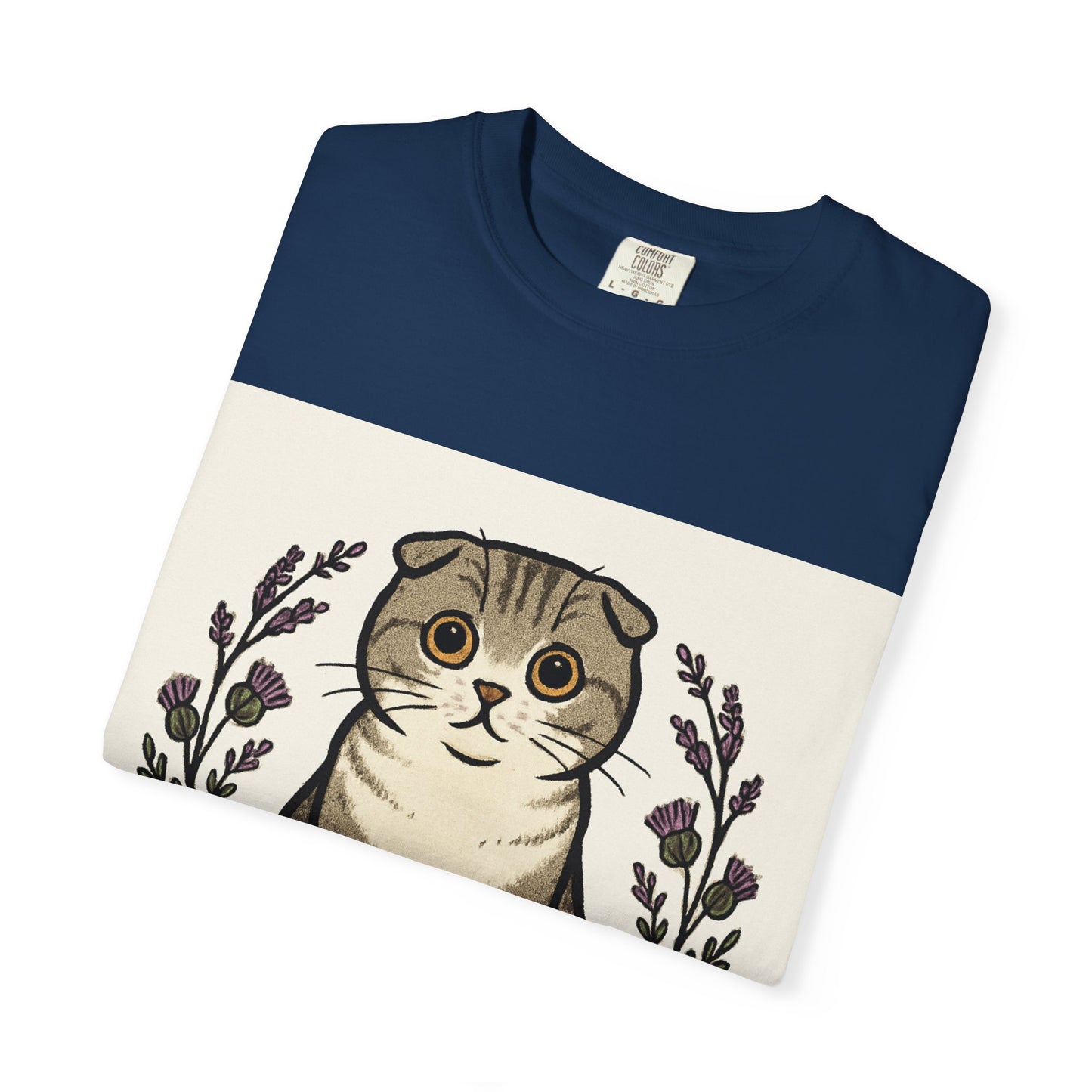 Scottish Fold Cat T-shirt, Cute Cat Lover Gift, Pet Lover Apparel, Cozy Everyday Wear, Unisex Casual Tee