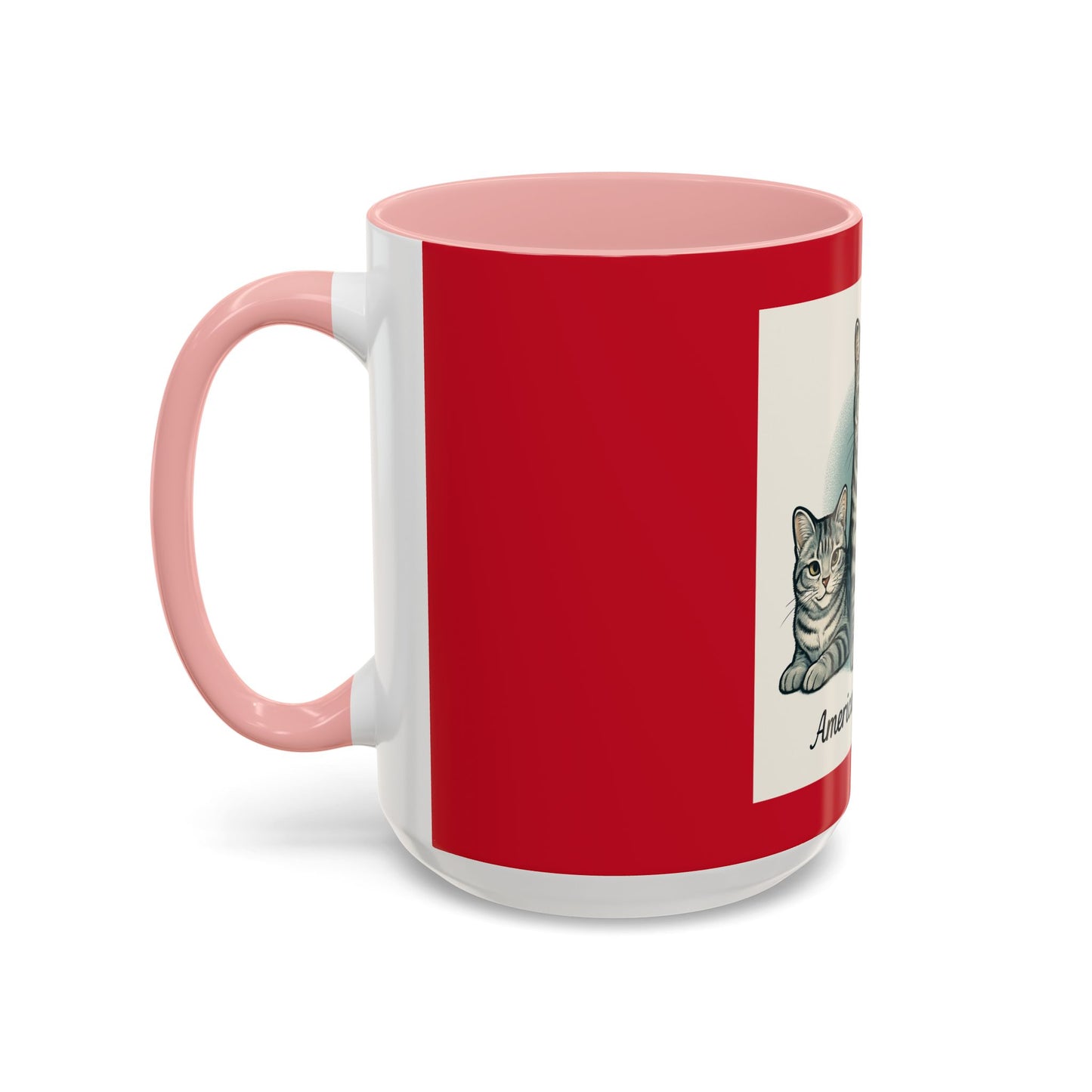 American Shorthair Cat Accent Coffee Mug, Cute Pet Lover Gift, Cat Mom Mug, Unique Kitchen Decor, Cat Themed Drinkware