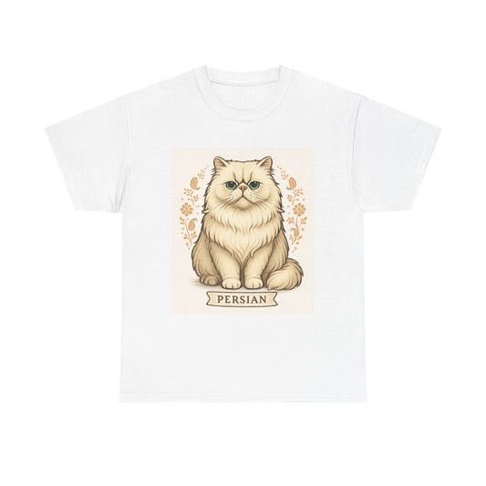 Persian Cat Unisex Heavy Cotton Tee - Perfect Gift for Cat Lovers, Animal Lovers, Casual Wear, Pet Themed Fashion, Birthday Gifts