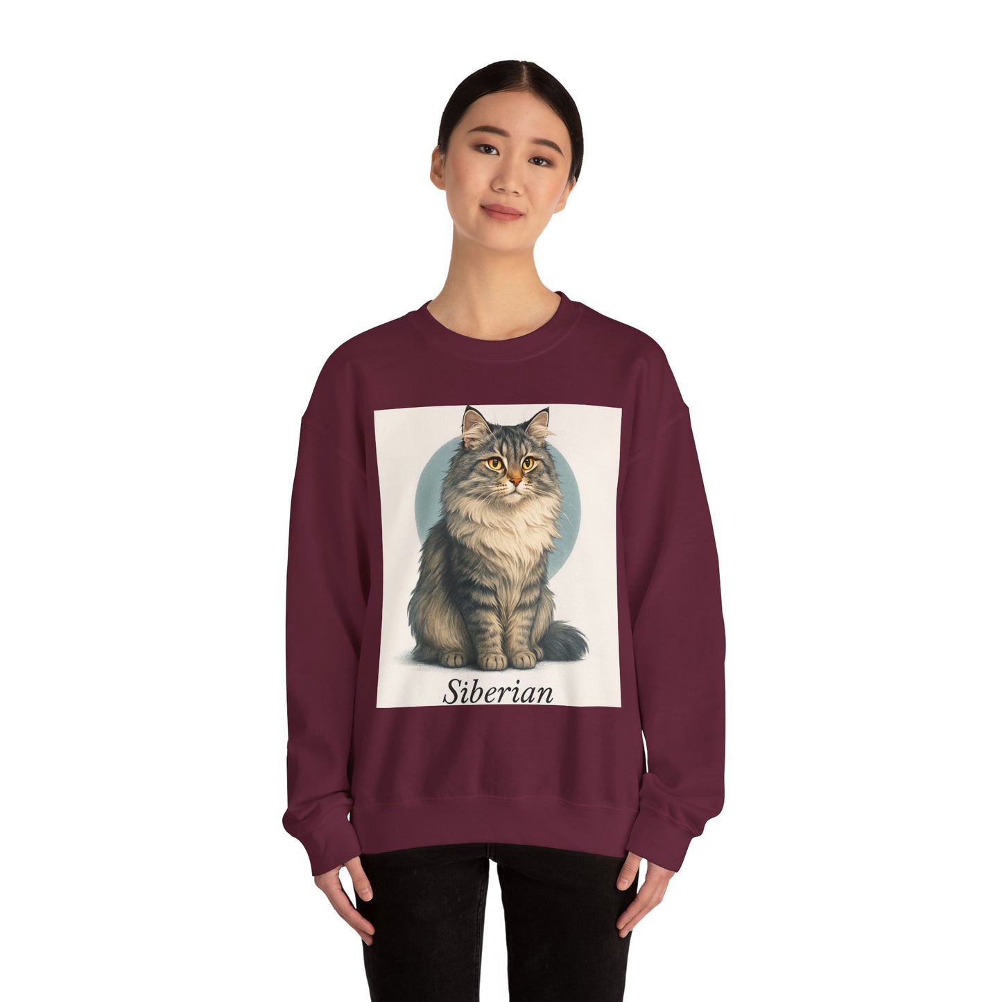 Siberian Cat Sweatshirt, Cozy Crewneck, Pet Lover Gift, Cat Apparel, Animal Lover Sweatshirt, Fall/Winter Fashion