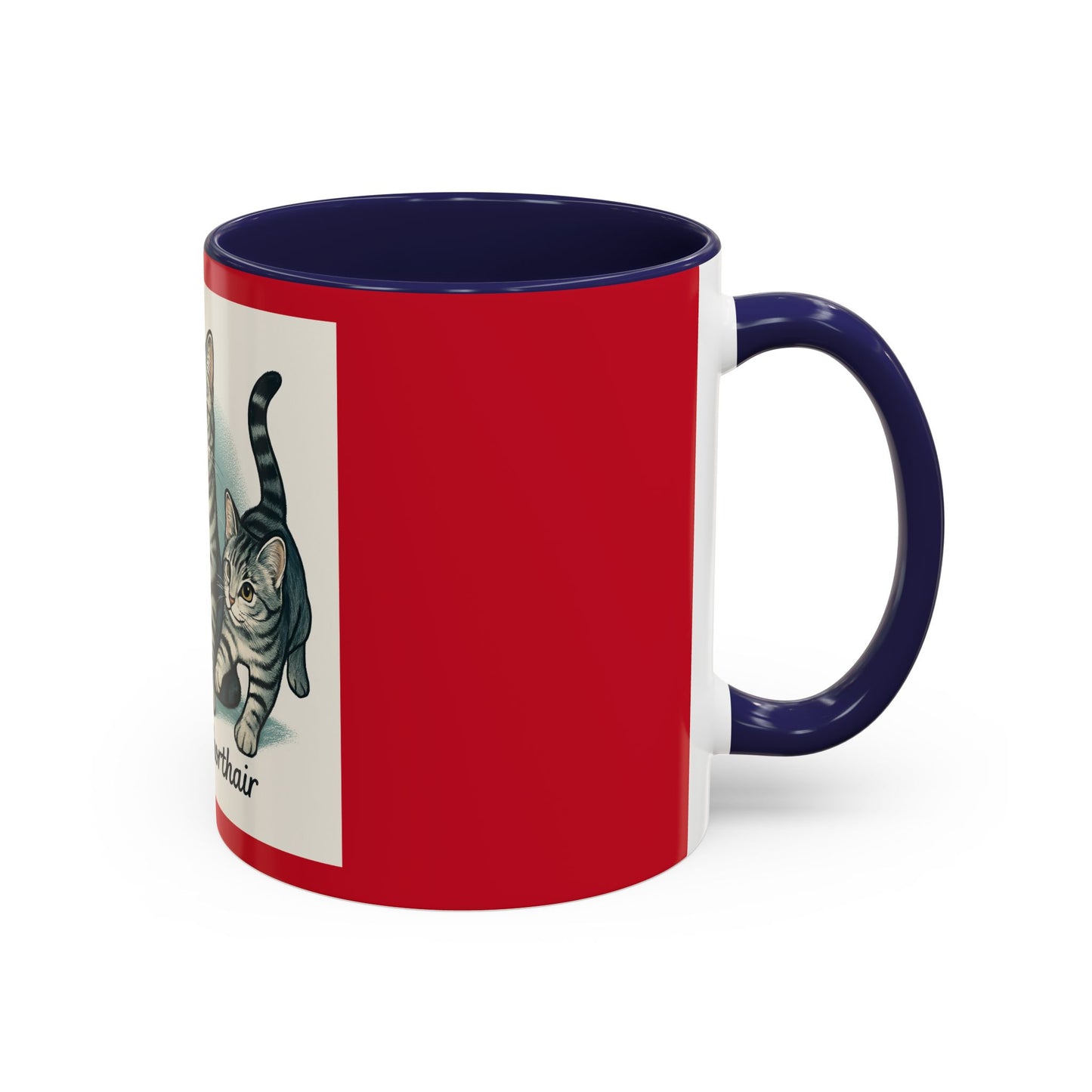 American Shorthair Cat Accent Coffee Mug, Cute Pet Lover Gift, Cat Mom Mug, Unique Kitchen Decor, Cat Themed Drinkware