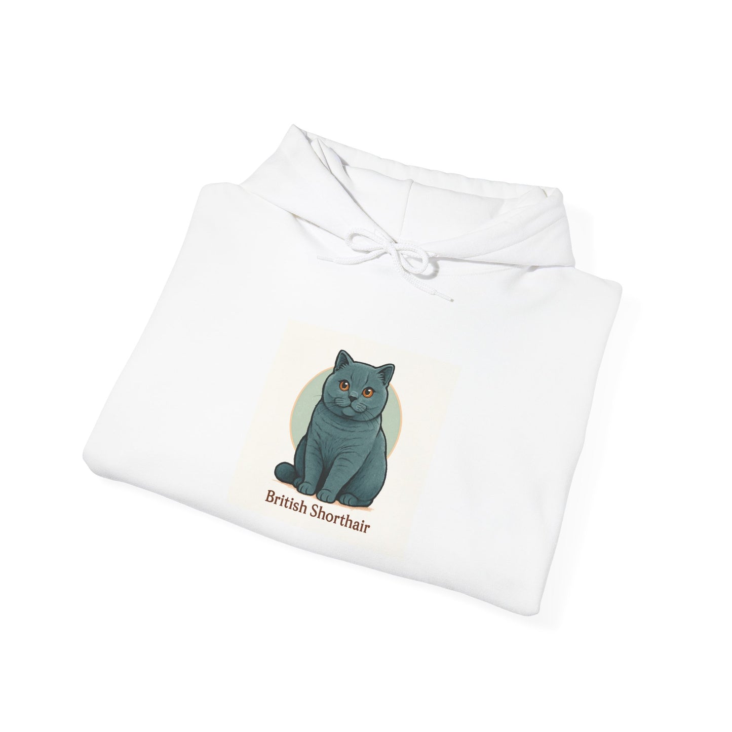 British Shorthair Cat Hooded Sweatshirt, Cozy Pet Lover Hoodie, Cute Cat Apparel, Gift for Cat Owners, Animal Lover Clothing