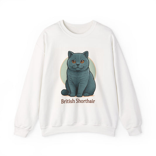 British Shorthair Cat Crewneck Sweatshirt - Cozy Cat Lover Gift, Unisex Cat Apparel, Cute Pet Sweater, Animal Gift for Cat Owners, [...]