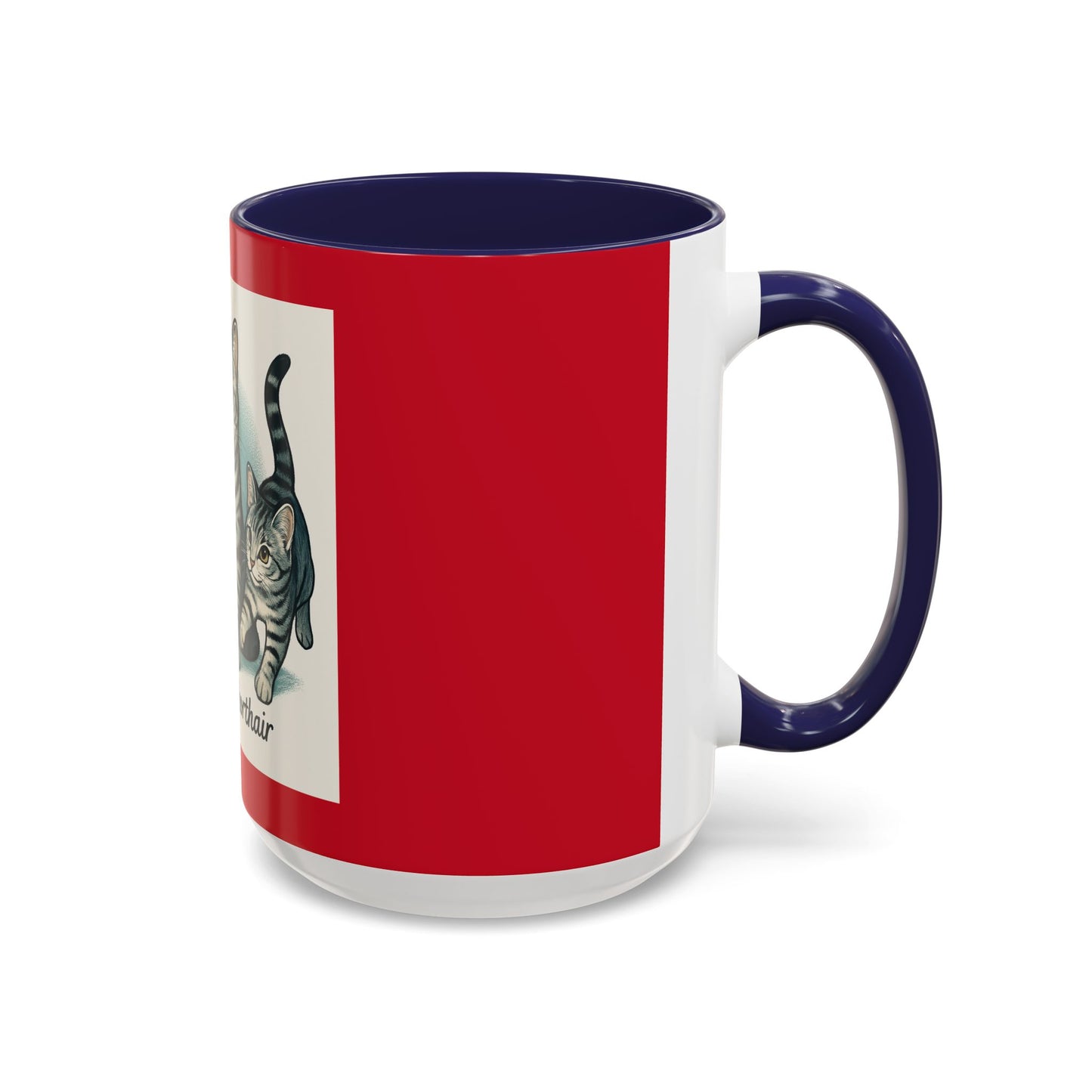 American Shorthair Cat Accent Coffee Mug, Cute Pet Lover Gift, Cat Mom Mug, Unique Kitchen Decor, Cat Themed Drinkware