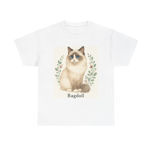 Ragdoll Cat Unisex Heavy Cotton Tee, Cute Cat Shirt, Animal Lover Gift, Pet Lover Apparel, Casual T-Shirt, Gift for Cat Moms