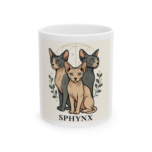Sphynx Cat Ceramic Mug - Perfect for Cat Lovers, Cute Coffee Cup, Gift for Cat Owners, Pet-Themed Drinkware, Unique Kitchenware