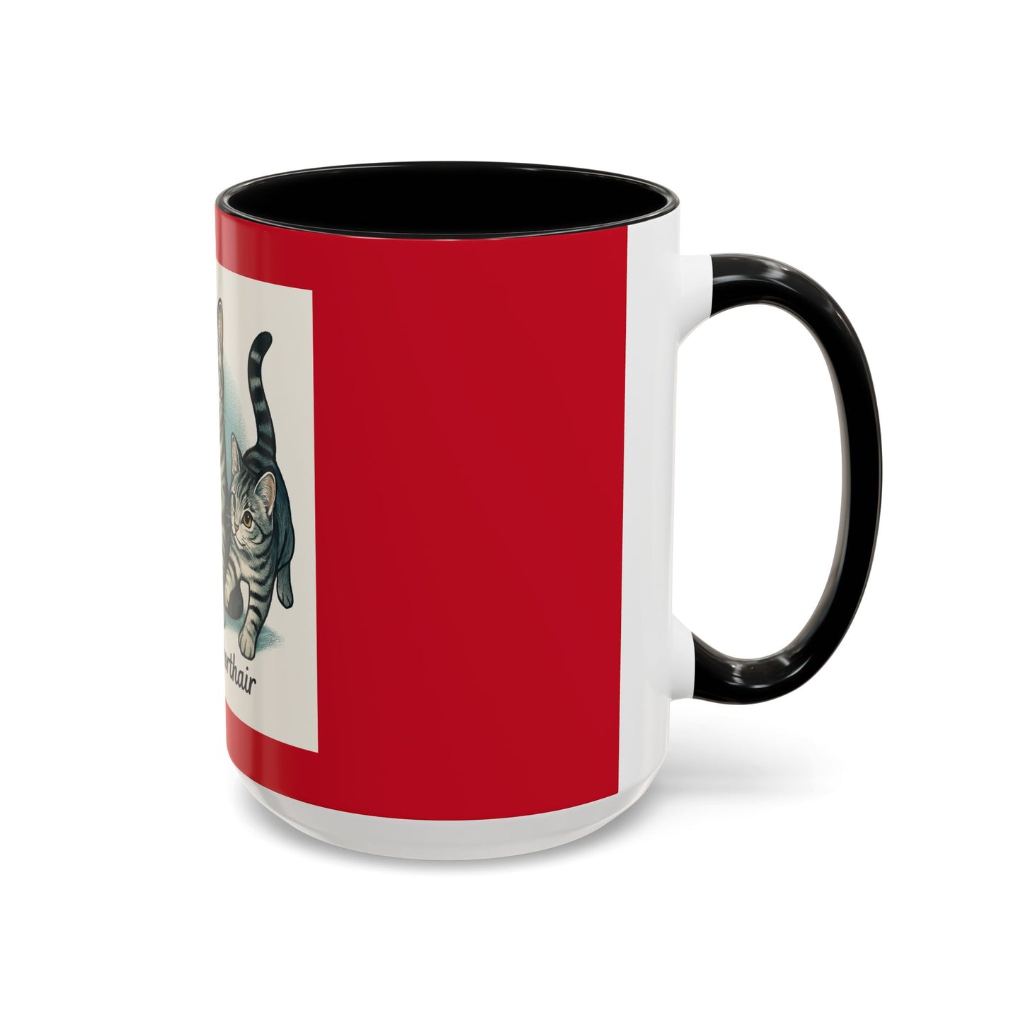 American Shorthair Cat Accent Coffee Mug, Cute Pet Lover Gift, Cat Mom Mug, Unique Kitchen Decor, Cat Themed Drinkware