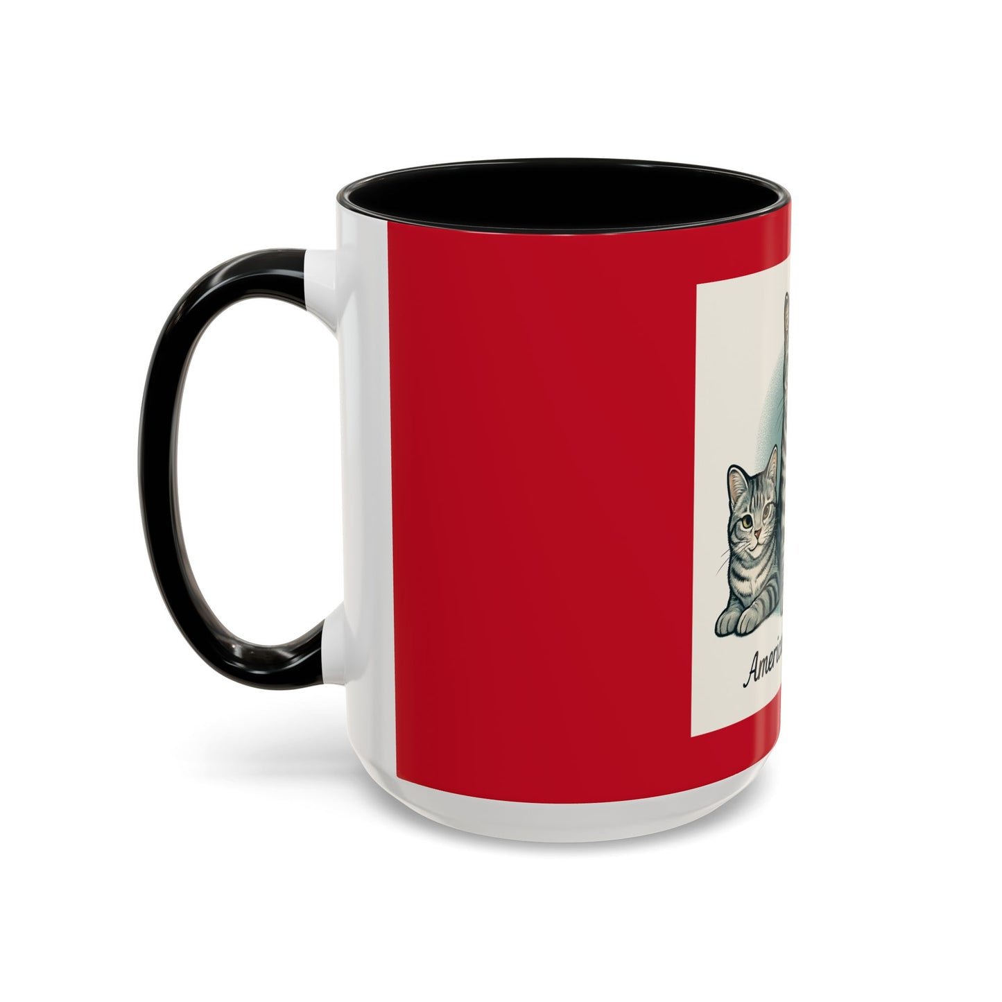 American Shorthair Cat Accent Coffee Mug, Cute Pet Lover Gift, Cat Mom Mug, Unique Kitchen Decor, Cat Themed Drinkware
