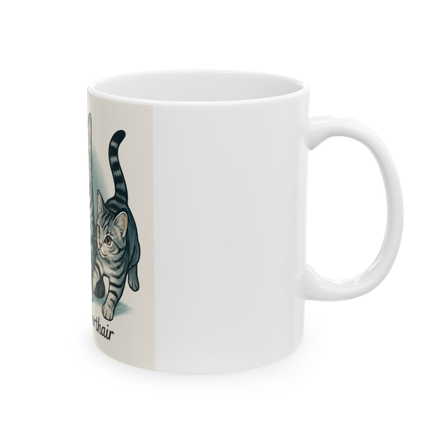 American Shorthair Cat Ceramic Mug - Cute Pet Lover Gift, Coffee Mug, Cat Lover Gift, Feline Home Decor, Cat Merchandise