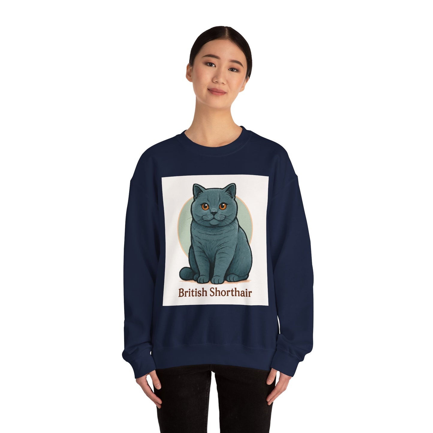 British Shorthair Cat Crewneck Sweatshirt - Cozy Cat Lover Gift, Unisex Cat Apparel, Cute Pet Sweater, Animal Gift for Cat Owners, [...]