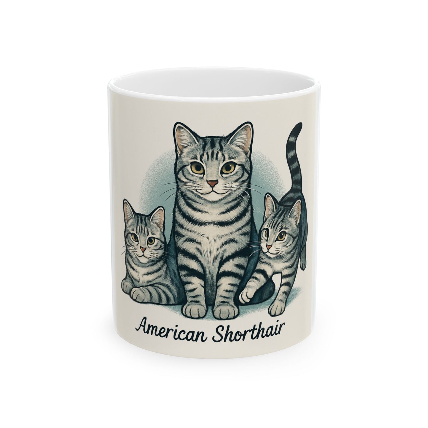 American Shorthair Cat Ceramic Mug - Cute Pet Lover Gift, Coffee Mug, Cat Lover Gift, Feline Home Decor, Cat Merchandise