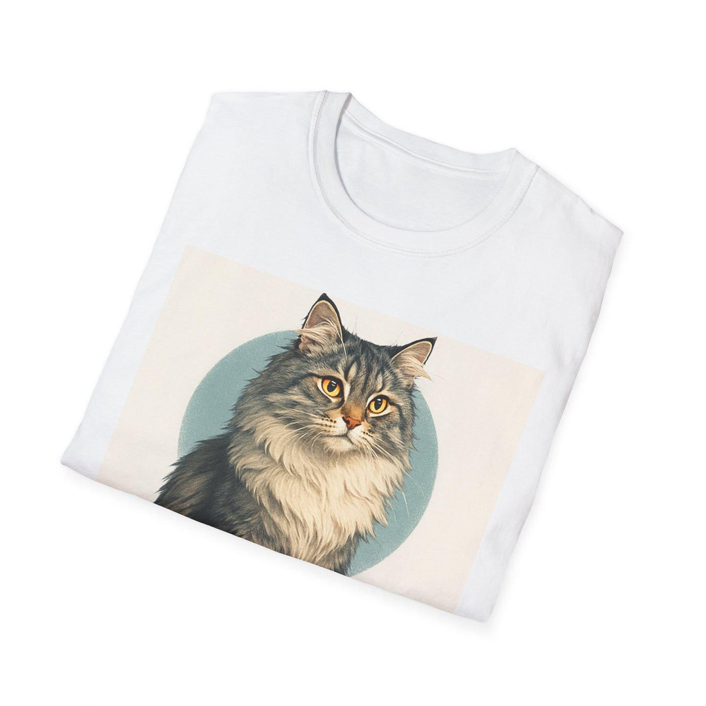 Siberian Cat Art Unisex T-Shirt, Cat Lover Gift, Pet Owner Tee, Cute Cat Shirt, Feline Art Apparel