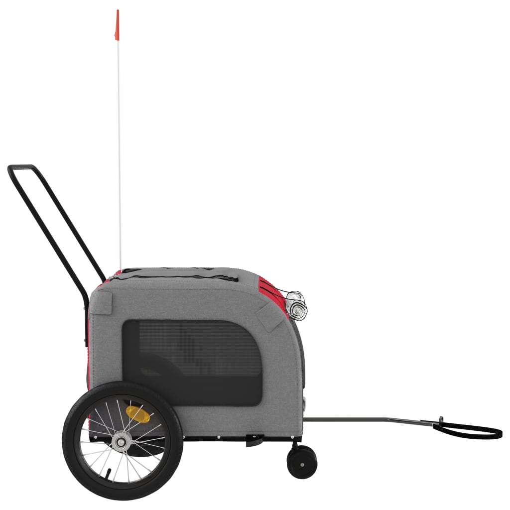 vidaXL Pet Bike Trailer Bicycle Cargo Dog Stroller Oxford Fabric and Iron