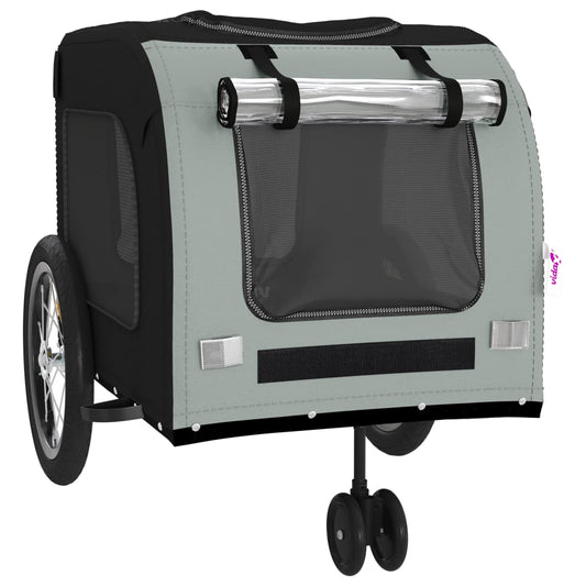 vidaXL Pet Bike Trailer Bicycle Cargo Dog Stroller Oxford Fabric and Iron