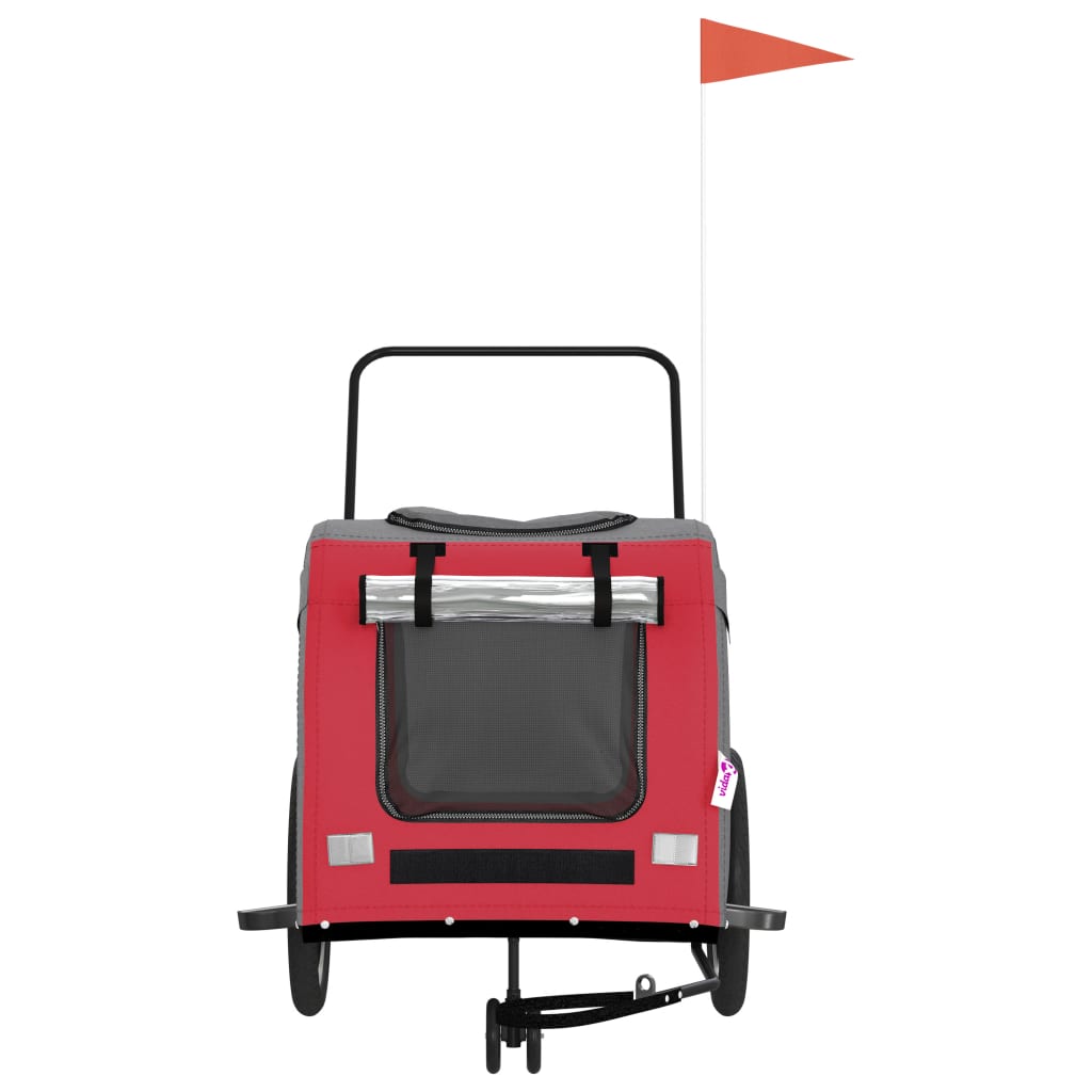 vidaXL Pet Bike Trailer Bicycle Cargo Dog Stroller Oxford Fabric and Iron