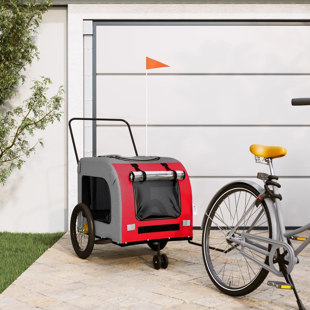 vidaXL Pet Bike Trailer Bicycle Cargo Dog Stroller Oxford Fabric and Iron