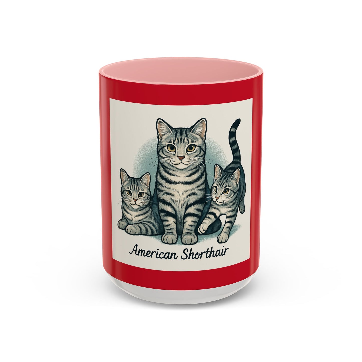 American Shorthair Cat Accent Coffee Mug, Cute Pet Lover Gift, Cat Mom Mug, Unique Kitchen Decor, Cat Themed Drinkware