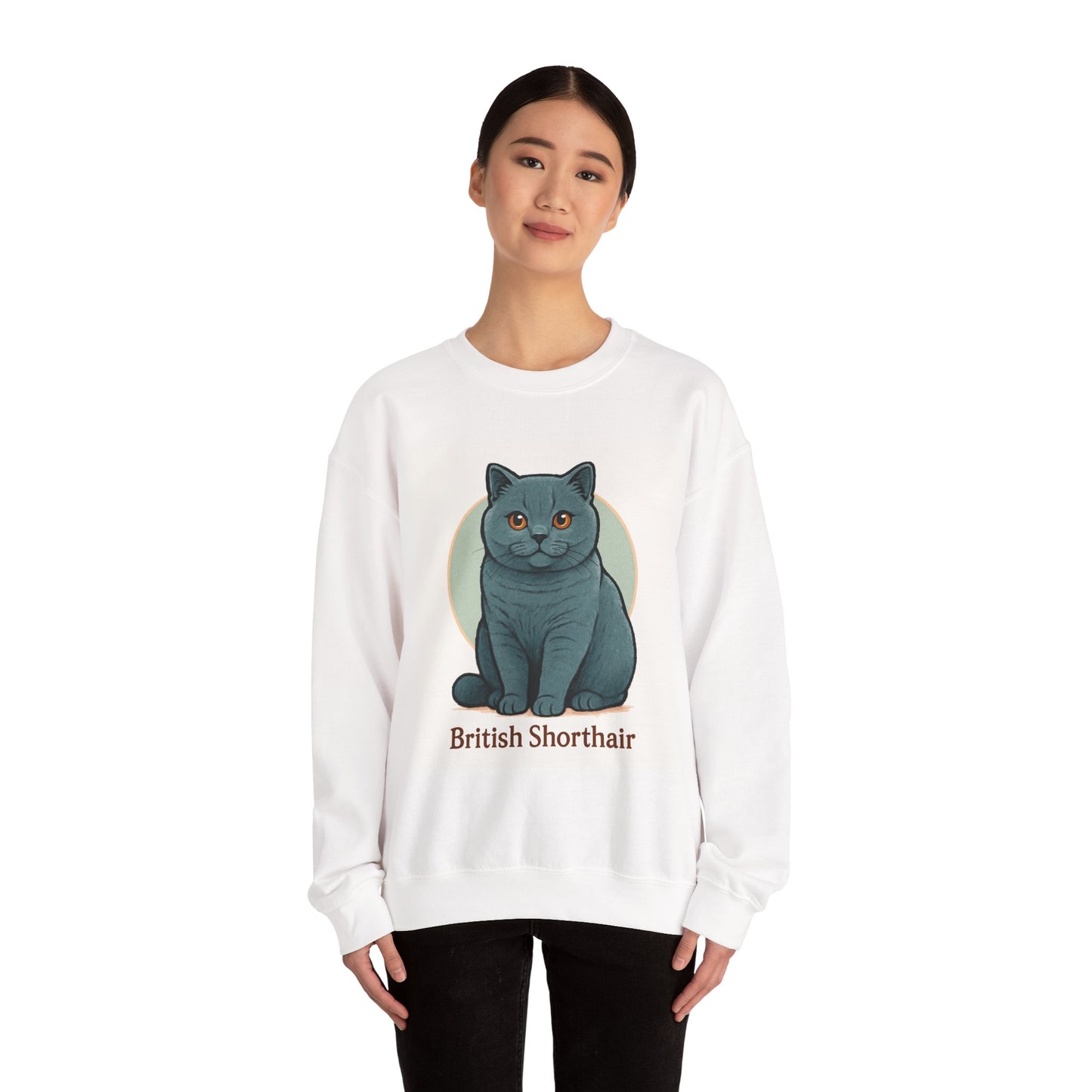 British Shorthair Cat Crewneck Sweatshirt - Cozy Cat Lover Gift, Unisex Cat Apparel, Cute Pet Sweater, Animal Gift for Cat Owners, [...]