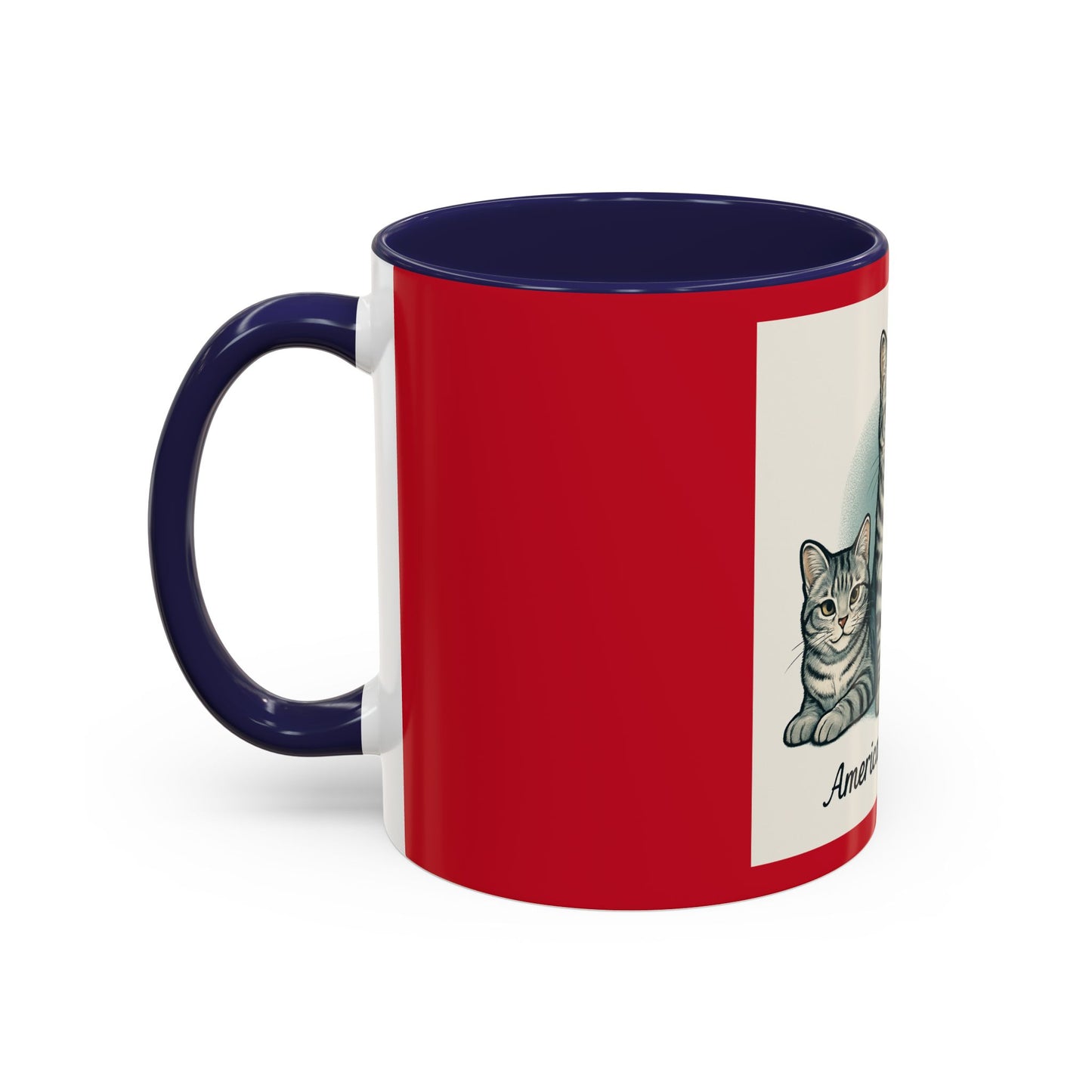 American Shorthair Cat Accent Coffee Mug, Cute Pet Lover Gift, Cat Mom Mug, Unique Kitchen Decor, Cat Themed Drinkware