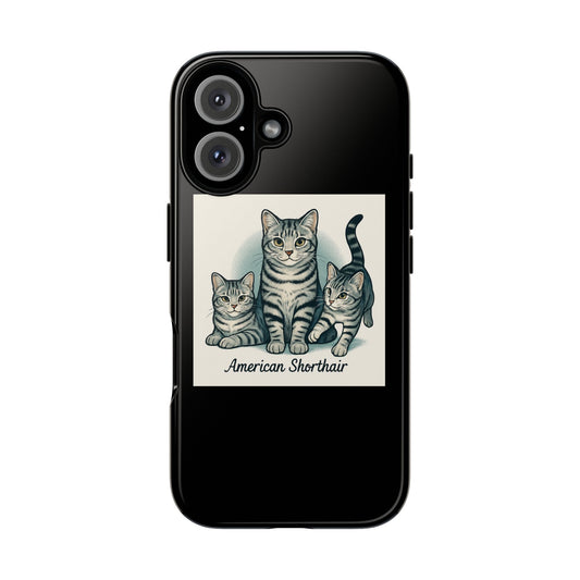 Cute Cat Phone Case, American Shorthair Lover Gift, Pet Owner Accessory, Animal-Themed Case, Unique Cat Gifts