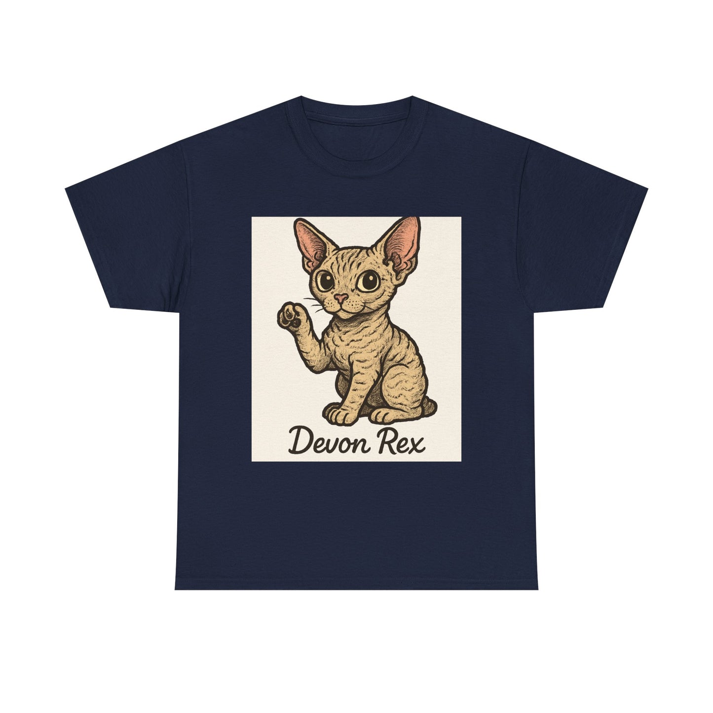 Devon Rex Cat T-Shirt, Cute Cat Tee, Unisex Cotton Shirt, Pet Lover Gift, Casual Wear, Birthday Present, Animal Apparel
