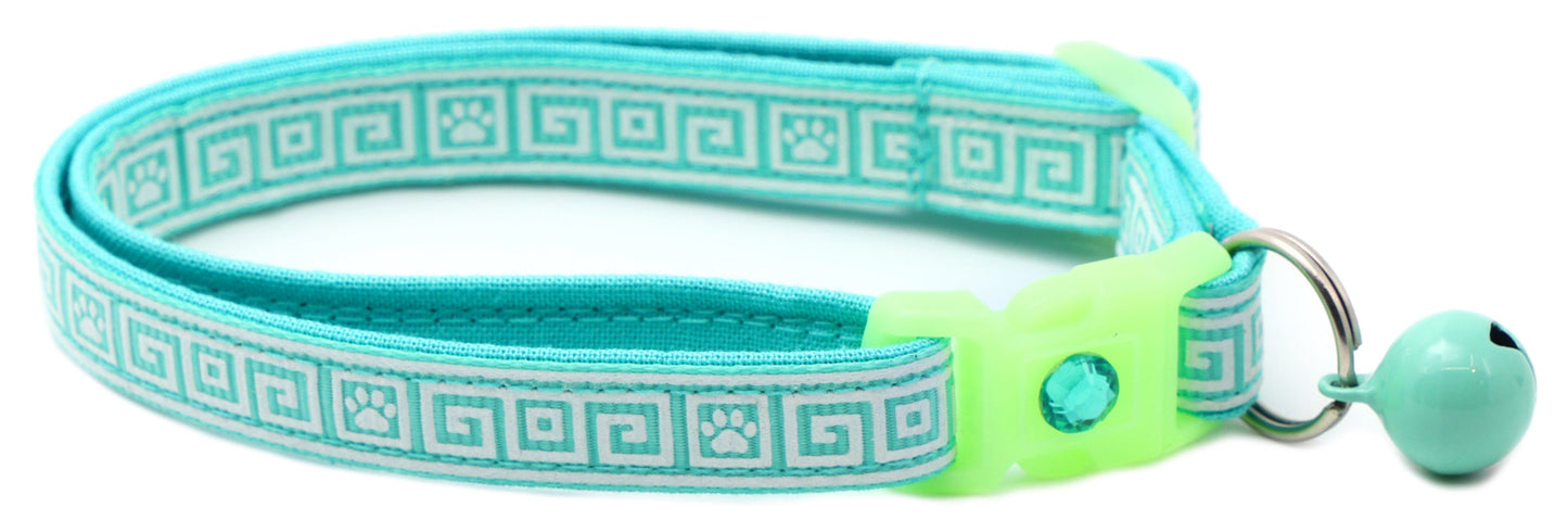 Greek Key Breakaway Cat Collar