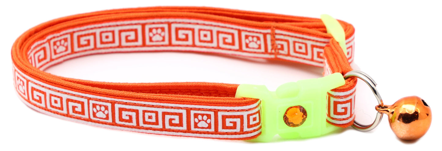 Greek Key Breakaway Cat Collar