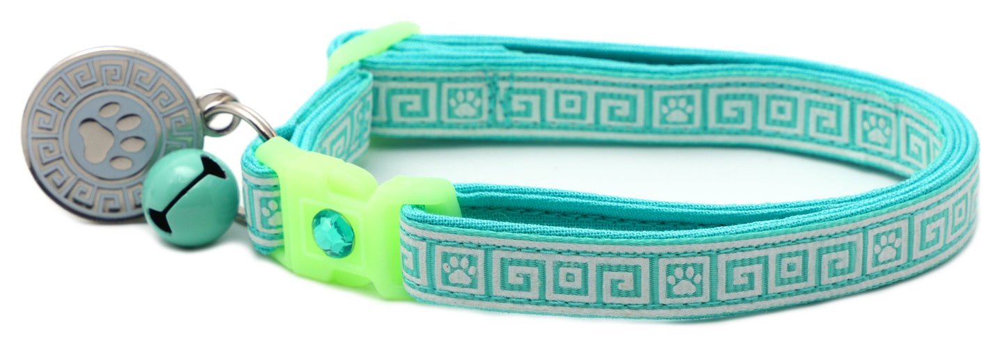 Greek Key Breakaway Cat Collar