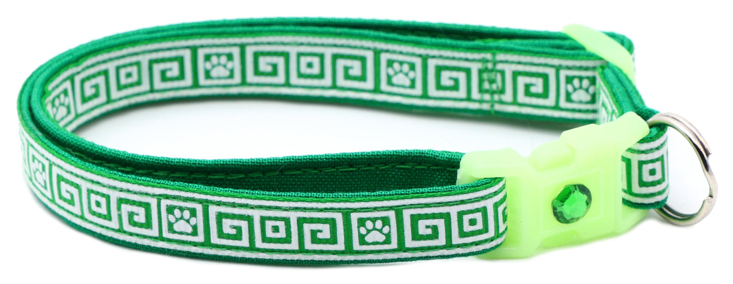 Greek Key Breakaway Cat Collar