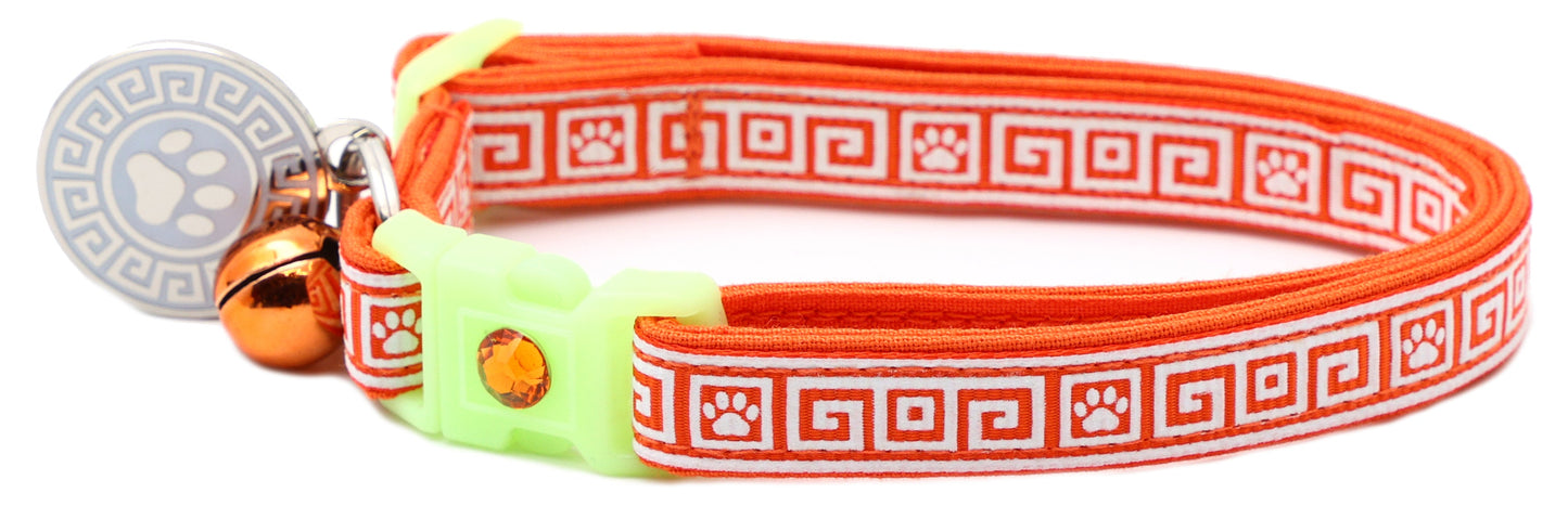 Greek Key Breakaway Cat Collar