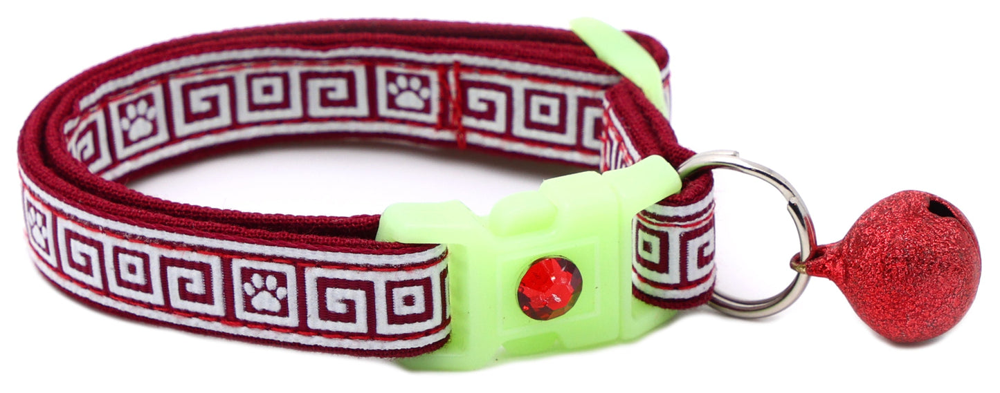 Greek Key Breakaway Cat Collar