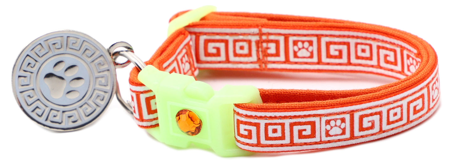 Greek Key Breakaway Cat Collar