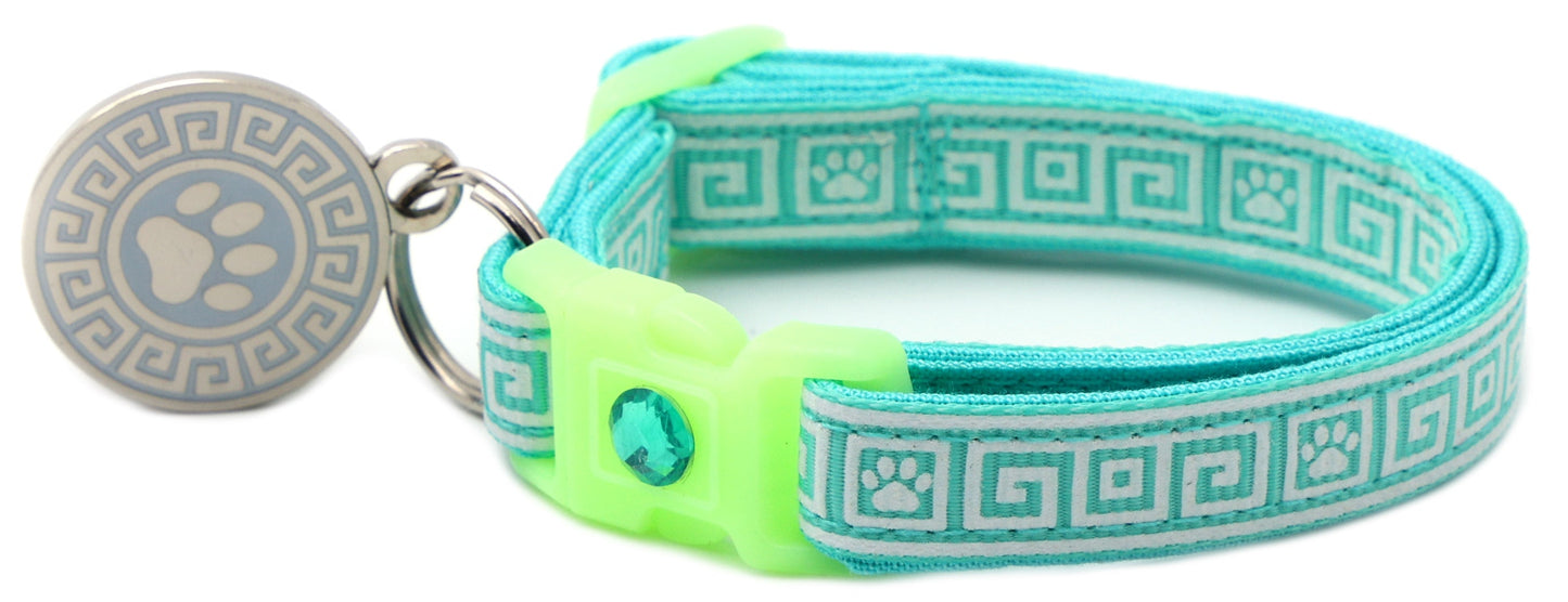 Greek Key Breakaway Cat Collar