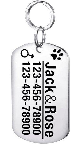 Custom Engraved Stainless Steel Pet Id Tag
