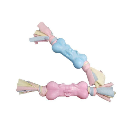 Molar Pawz - Interactive Dog Bone Cotton Cloth Strips For Stress Relief And Teeth Cleaning