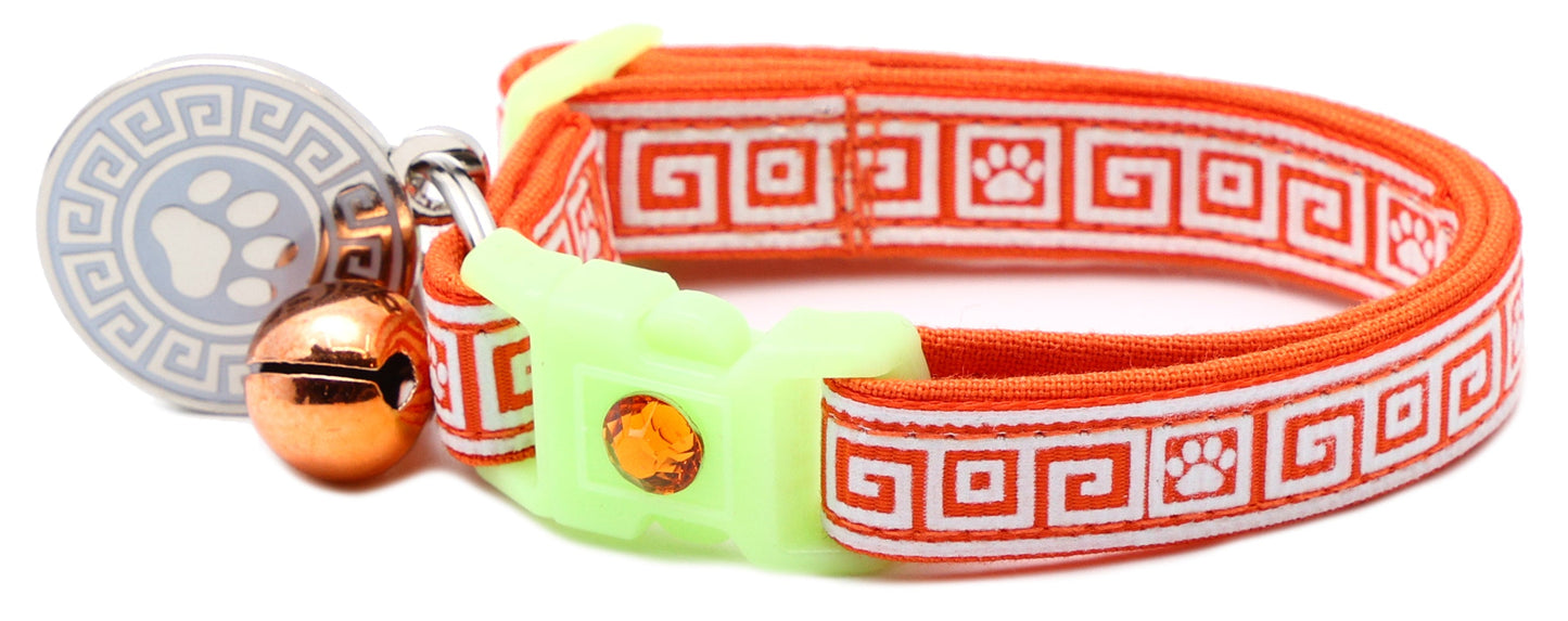 Greek Key Breakaway Cat Collar